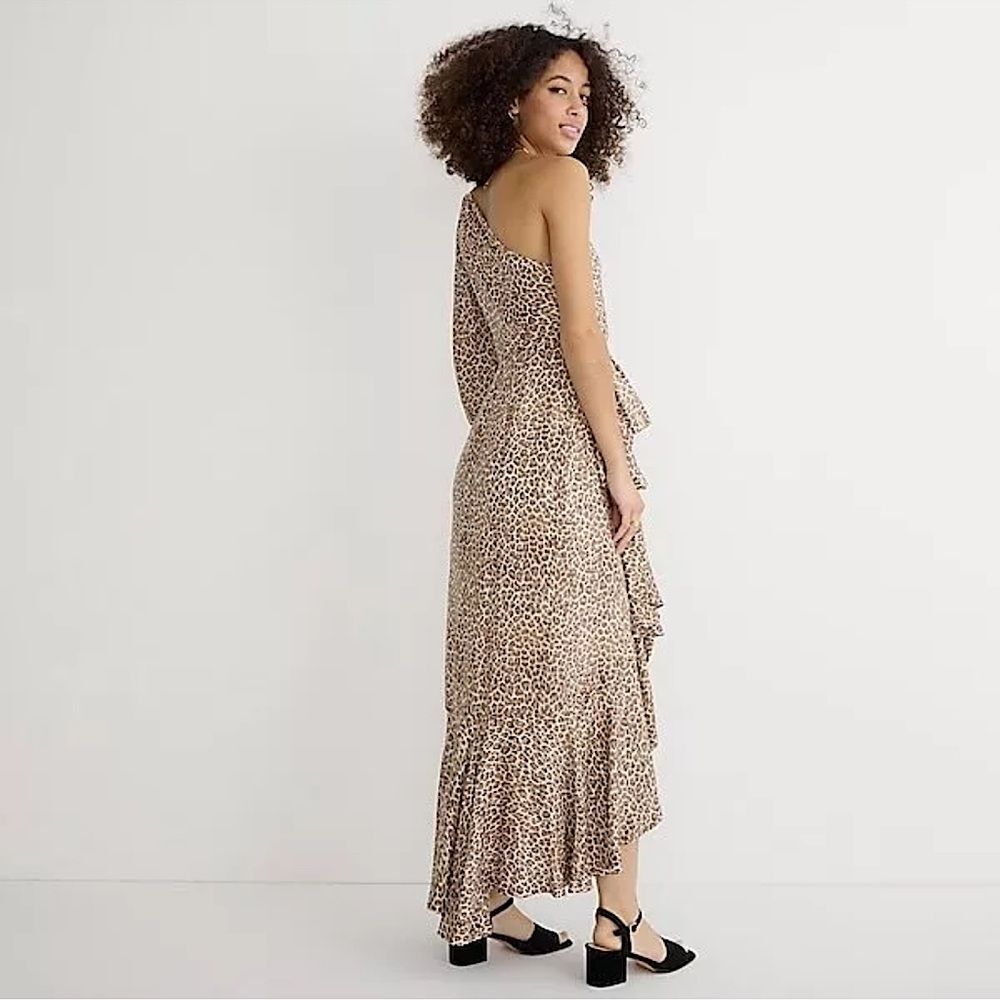 J. CREW One Shoulder Maxi Dress Leopard Print Maxi Size 8 • NEW WITH TAGS • - Picture 4 of 10